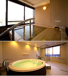 In-room hot spring bath for each room